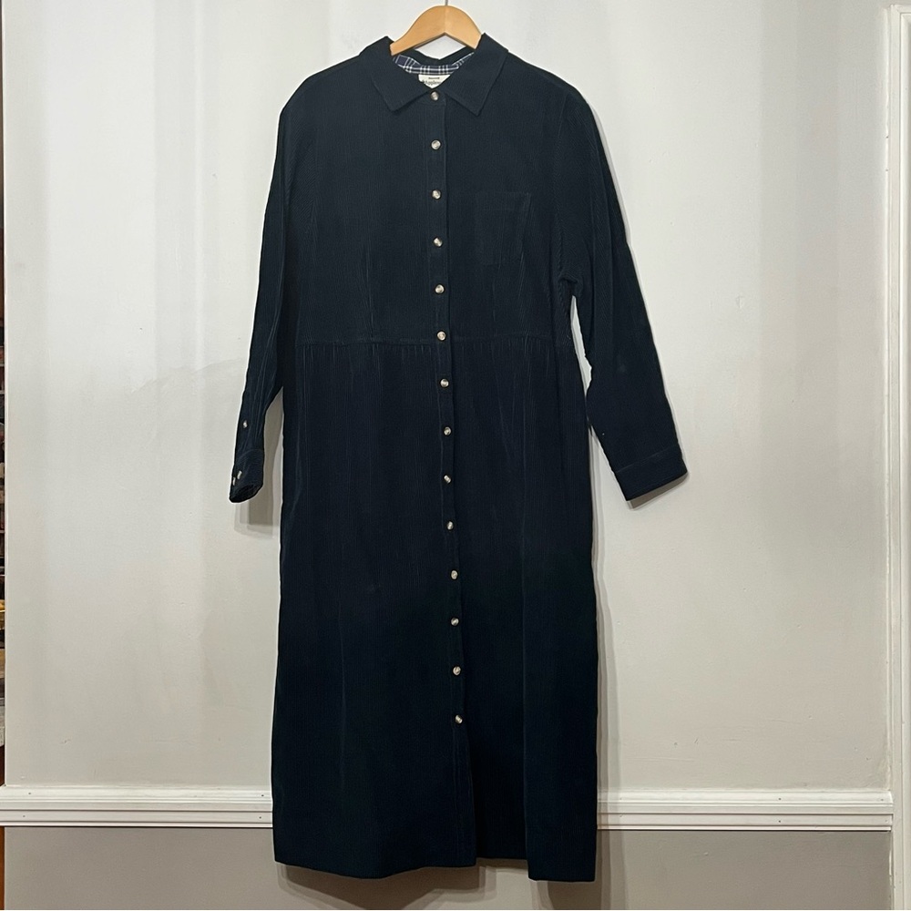 Appleseed's Dress Corduroy 20 W‎ 1990s Cottagecore 100% Cotton Navy Blue Vintage